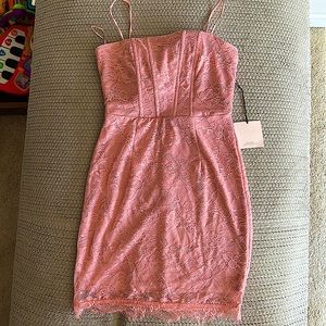 Superdown pink lace dress